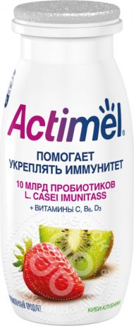 Напиток Actimel Киви-клубника 2.5% 100мл (упаковка 6 шт.)