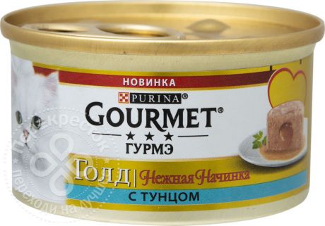 Корм для кошек Gourmet Gold Нежная начинка с тунцом 85г (упаковка 12 шт.)