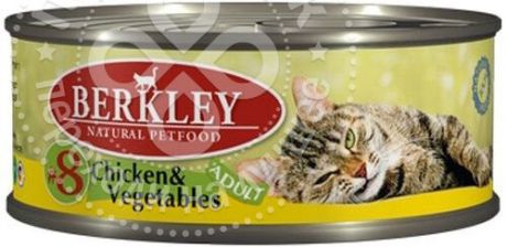 Корм для кошек Berkley №8 Цыпленок и овощи 100г (упаковка 12 шт.)