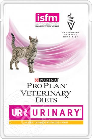 Корм для кошек Pro Plan Veterinary Diets UR при болезнях нижних отделов мочевыводящих путей Курица 85г (упаковка 10 шт.)