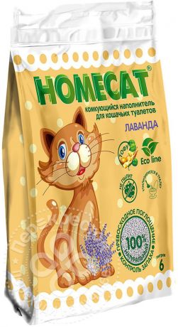 Наполнитель для кошачьего туалета Homecat Лаванда 6л (упаковка 2 шт.)
