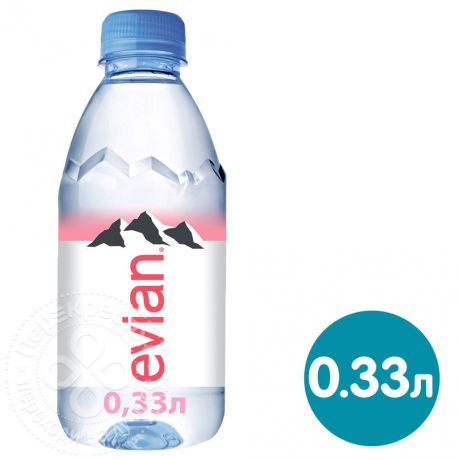 Вода Evian минеральная столовая негазированная 330мл (упаковка 12 шт.)