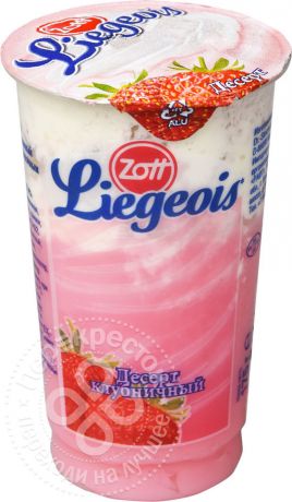 Десерт молочный Zott Liegeois Клубника со сливочным муссом 2.4% 175г
