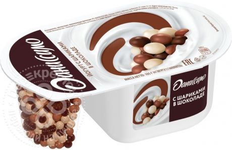 Йогурт Даниссимо Фантазия с хрустящими шариками в шоколаде 6.9% 105г
