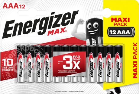 Батарейки Energizer Max + Power Seal AAA 12шт