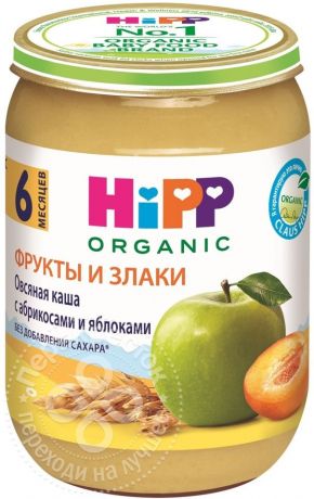 Каша HiPP Овсяная с абрикосами и яблоками 190г