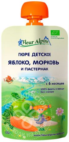 Пюре Fleur Alpine Organic Яблоко морковь и пастернак 120г