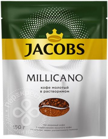 Кофе молотый в растворимом Jacobs Monarch Millicano 150г