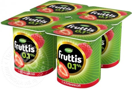 Продукт йогуртный Fruttis Легкий Клубника 0.1% 110г