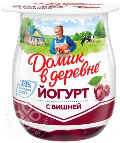 Йогурт Домик в деревне Вишня термостатный 3% 150г