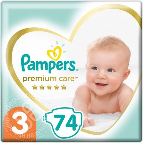 Подгузники Pampers Premium Care №3 6-10кг 74шт