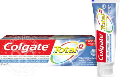 Зубная паста Colgate Total 12 Профессиональная чистка комплексная антибактериальная 75мл