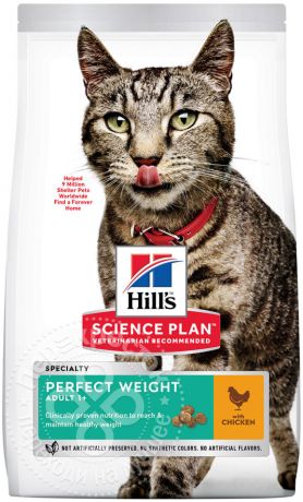 Сухой корм для кошек Hills Science Plan склонных к набору веса с курицей 1.5кг