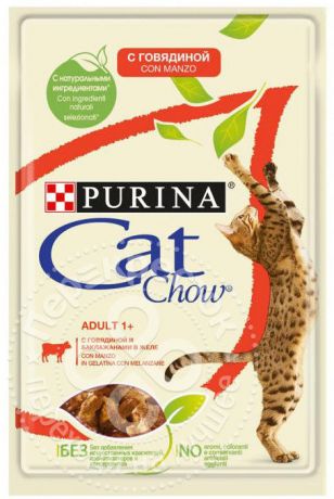 Корм для кошек Cat Chow с говядиной и баклажанами в желе 85г