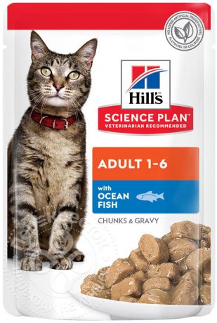 Корм для кошек Hills Science Plan кусочки в соусе с океанической рыбой 85г