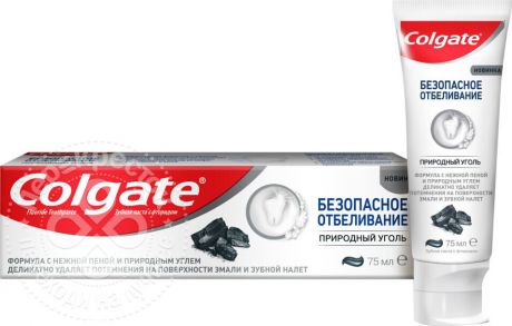 Зубная паста Colgate Безопасное отбеливание природный уголь 75мл