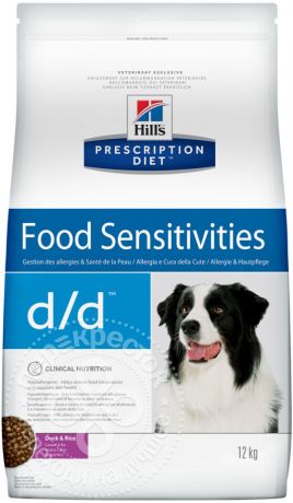 Сухой корм для собак Hills Prescription Diet при аллергии с уткой и рисом 12кг