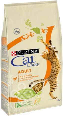 Сухой корм для кошек Cat Chow Adult с домашней птицей 15кг