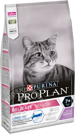 Сухой корм для кошек Pro Plan Longevis Delicate Senior 7+ с индейкой 1.5кг