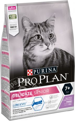 Сухой корм для кошек Pro Plan Longevis Delicate Senior 7+ с индейкой 3кг