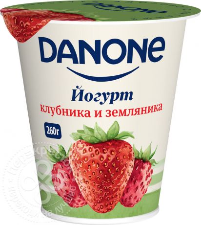 Йогурт Danone Клубника-земляника 2.8% 260г
