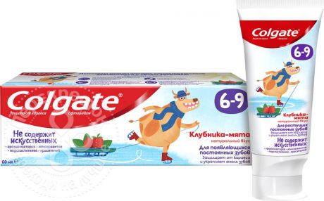 Зубная паста Colgate 6-9 Клубника-мята детская с фторидом 60мл