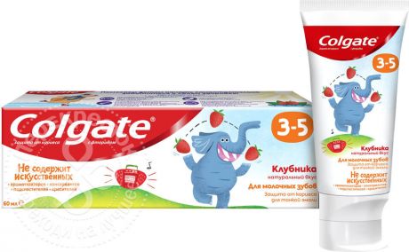 Зубная паста Colgate 3-5 Клубника детская с фторидом 60мл