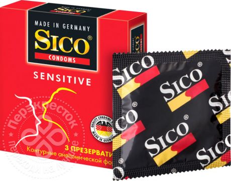Презервативы Sico Sensitive контурные анатомической формы 3шт