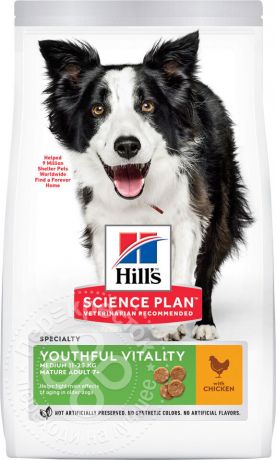 Сухой корм для собак Hills Science Plan Youthful Vitality Small&Mini Adult 7+ с курицей и рисом 12кг