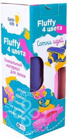 Набор для детской лепки Genio Kids Fluffy Воздушный пластилин 4 цвета 100г
