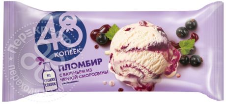 Мороженое 48 Копеек Пломбир Черная смородина 224г
