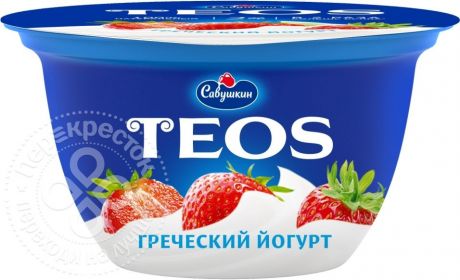 Йогурт Савушкин Греческий Клубника 2% 140г
