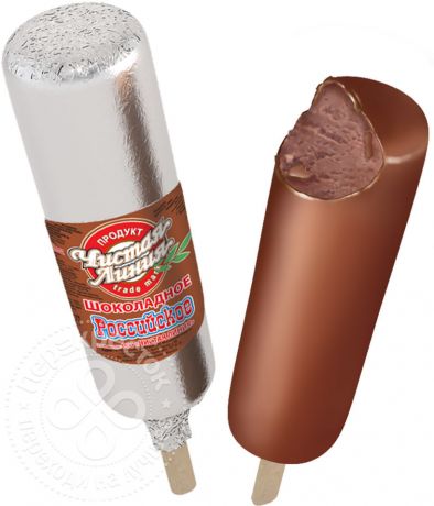 Мороженое Чистая Линия Пломбир Шоколадный эскимо 80г