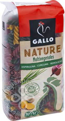 Макароны Gallo Nature с добавлением спирулины куркумы и свеклы 400г