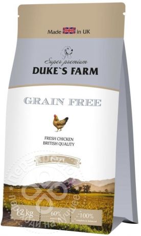 Сухой корм для щенков Dukes Farm Grain free Курица 12кг