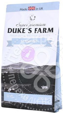 Сухой корм для собак Dukes Farm Sensitive Утка 12кг