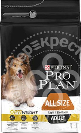 Сухой корм для собак Pro Plan All Size Adult Light/Sterilised с курицей 3кг
