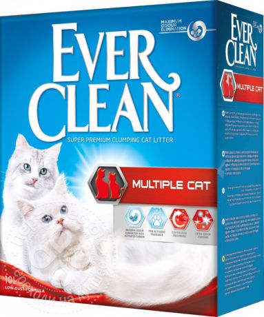 Наполнитель для кошачьего туалета Ever Clean Multiple Cat комкующийся 10л
