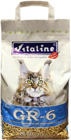 Наполнитель для кошачьего туалета Vitaline GR-6 для крупных кошек древесный 5кг