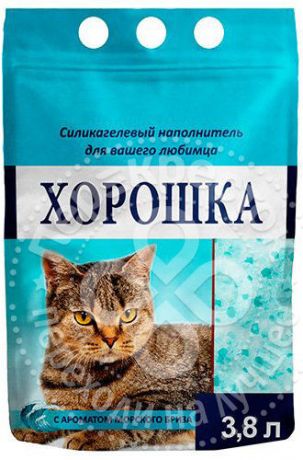 Наполнитель для кошачьего туалета Хорошка силикагелевый с ароматом морского бриза 3.8л