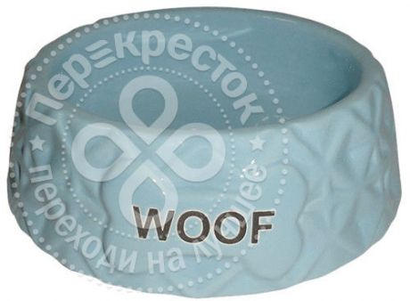 Миска для животных Foxie Diamond Woof керамическая голубая 16*16*5.5см 360мл