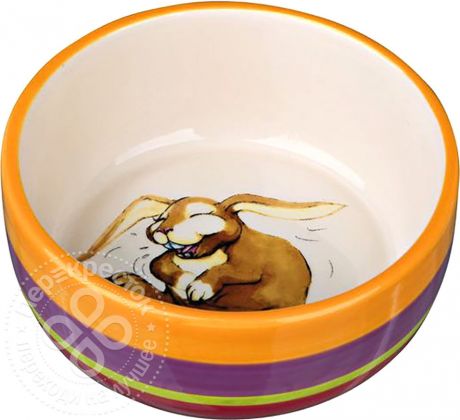 Миска для кроликов Trixie керамическая кремовая 11см 250мл