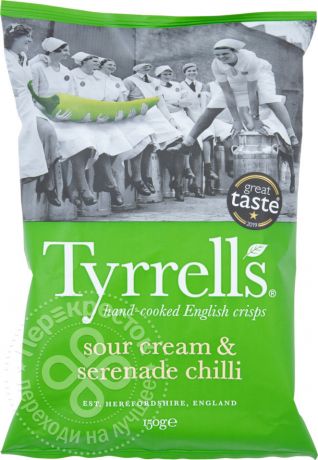 Чипсы Tyrrells Сметана и Острый стручковый перец 150г