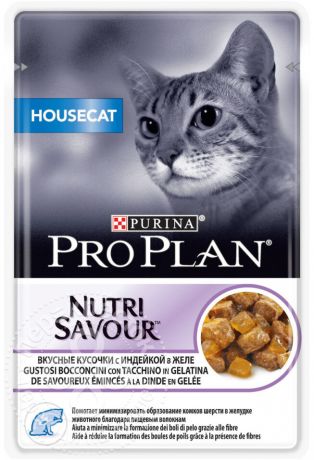 Корм для кошек Pro Plan Nutri Savour Housecat с индейкой в желе 85г