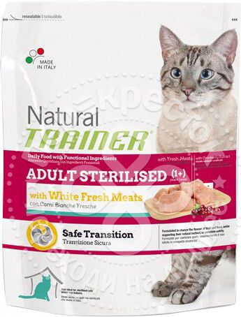 Сухой корм для кошек Trainer Natural Adult Sterilised Свежее белое мясо 1.5кг