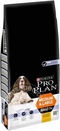 Сухой корм для собак Pro Plan Optiage Medium&Large Adult 7+ с курицей и рисом 14кг