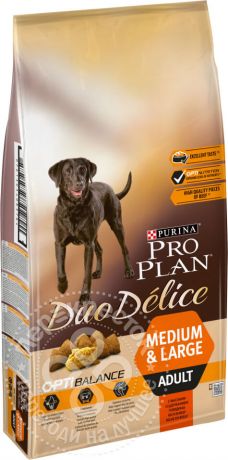 Сухой корм для собак Pro Plan Duo Delice Medium&Large Adult с говядиной 10кг