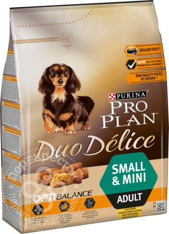 Сухой корм для собак Pro Plan Duo Delice Small&Mini Adult с курицей и рисом 2.5кг