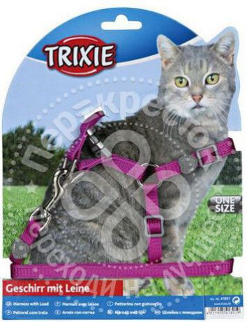 Шлейка для кошек Trixie Premium с поводком нейлон