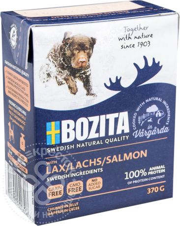 Корм для собак Bozita Salmon кусочки в желе с лососем 370г